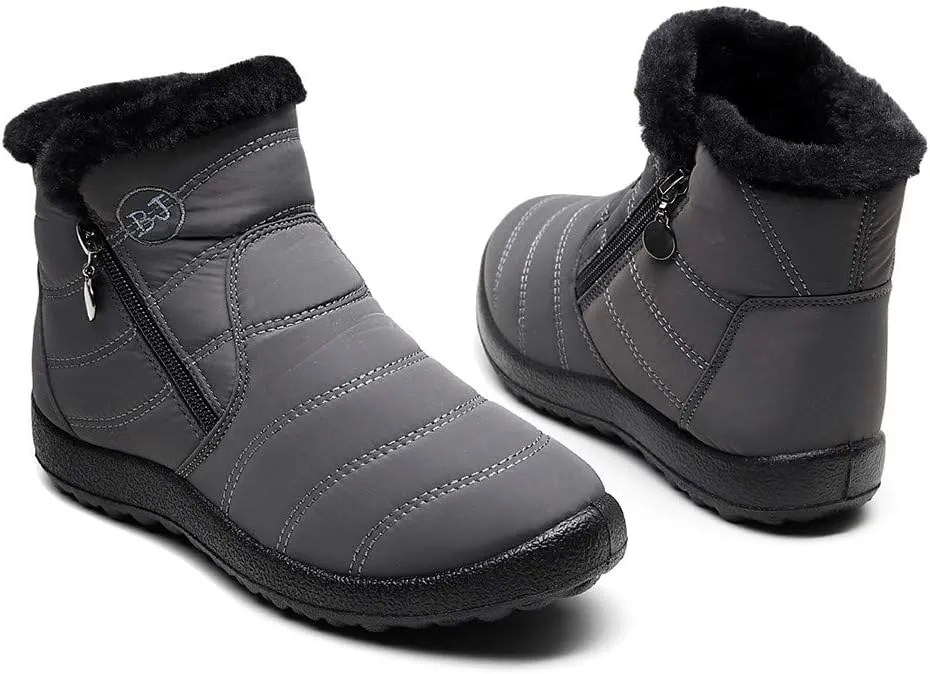 Women Snow Boots Waterproof Winter Boots Non Slip Fur Lined Booties Casual Slip on Ankle Boots Comfortable Winter Shoes Trekking Shoes
