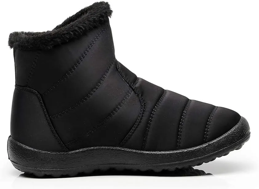 Women Snow Boots Waterproof Winter Boots Non Slip Fur Lined Booties Casual Slip on Ankle Boots Comfortable Winter Shoes Trekking Shoes