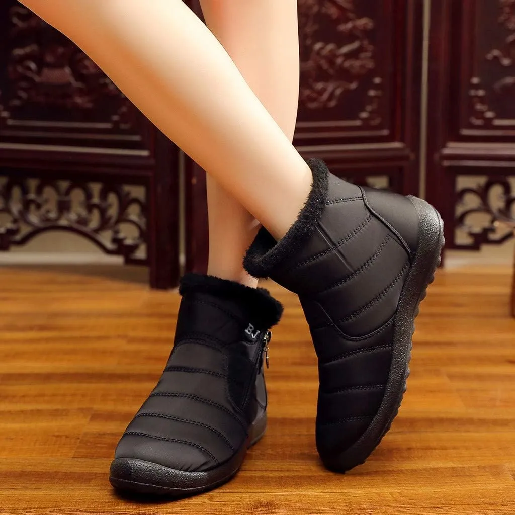 Women Snow Boots Waterproof Winter Boots Non Slip Fur Lined Booties Casual Slip on Ankle Boots Comfortable Winter Shoes Trekking Shoes