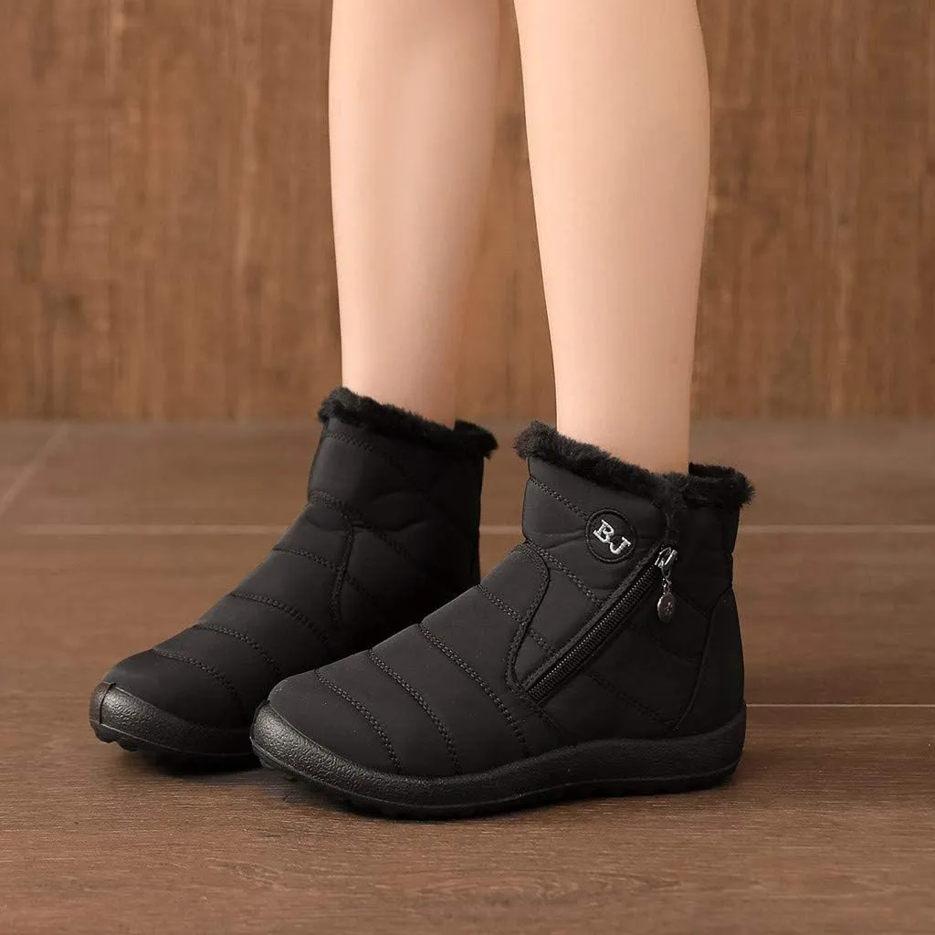 Women Snow Boots Waterproof Winter Boots Non Slip Fur Lined Booties Casual Slip on Ankle Boots Comfortable Winter Shoes Trekking Shoes