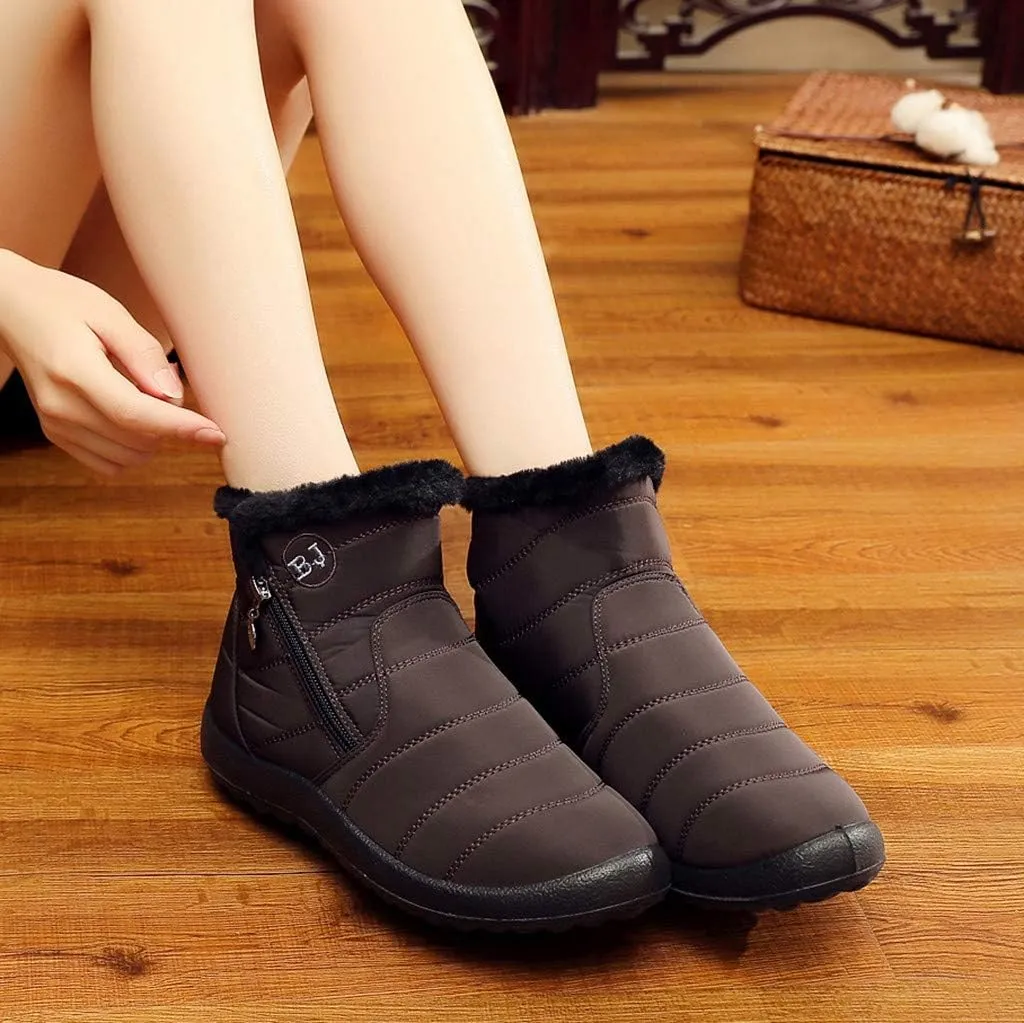 Women Snow Boots Waterproof Winter Boots Non Slip Fur Lined Booties Casual Slip on Ankle Boots Comfortable Winter Shoes Trekking Shoes