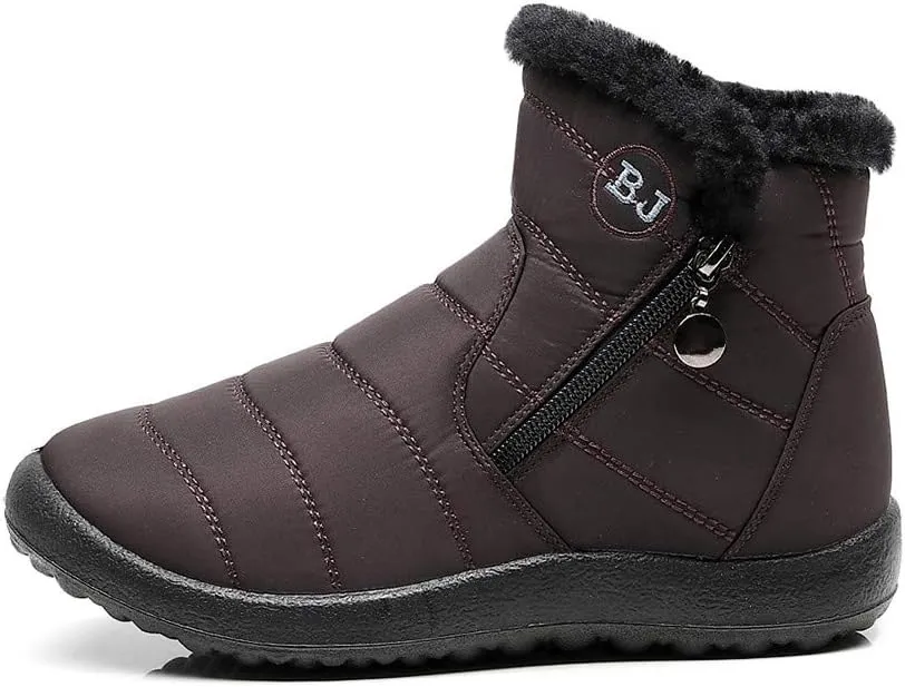 Women Snow Boots Waterproof Winter Boots Non Slip Fur Lined Booties Casual Slip on Ankle Boots Comfortable Winter Shoes Trekking Shoes