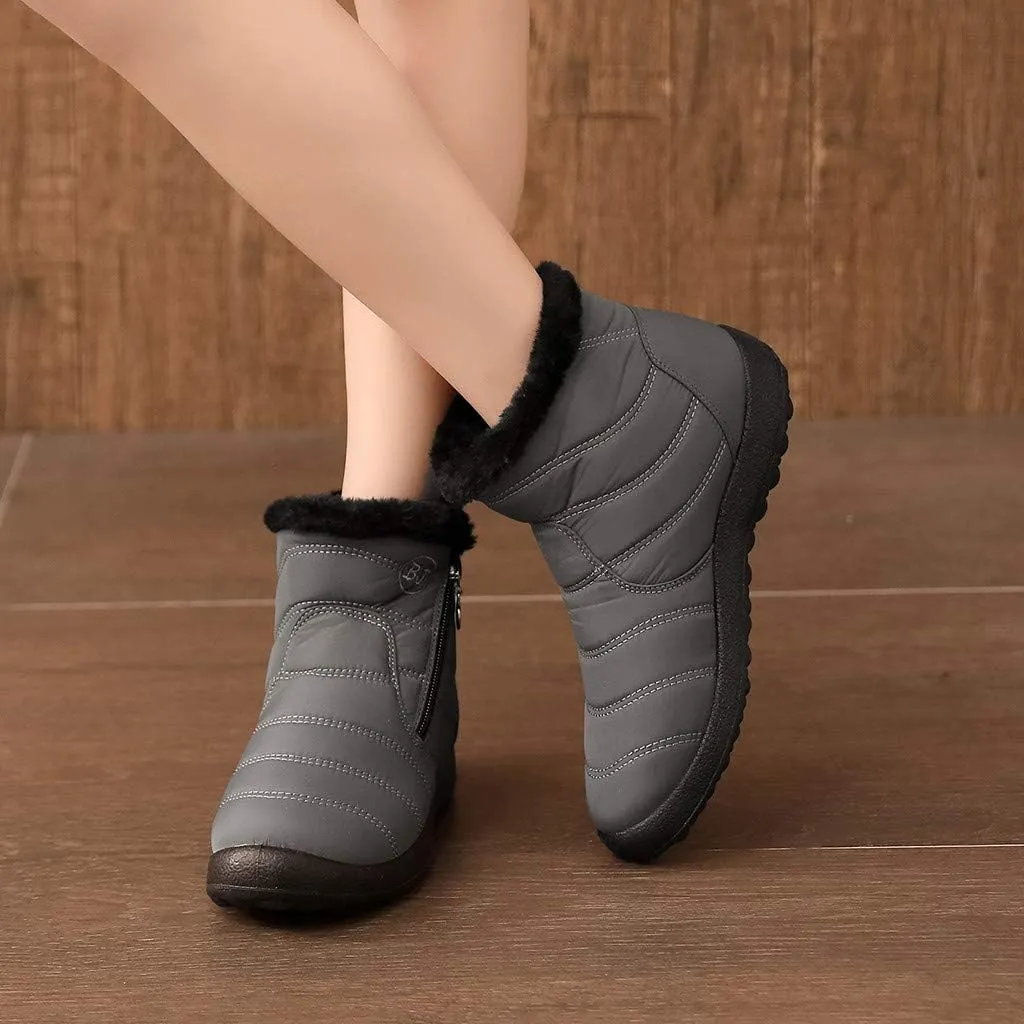Women Snow Boots Waterproof Winter Boots Non Slip Fur Lined Booties Casual Slip on Ankle Boots Comfortable Winter Shoes Trekking Shoes