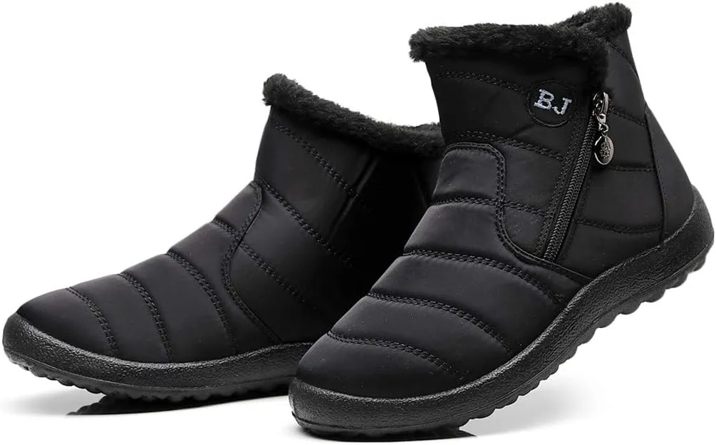 Women Snow Boots Waterproof Winter Boots Non Slip Fur Lined Booties Casual Slip on Ankle Boots Comfortable Winter Shoes Trekking Shoes