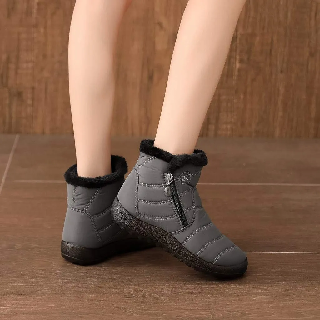 Women Snow Boots Waterproof Winter Boots Non Slip Fur Lined Booties Casual Slip on Ankle Boots Comfortable Winter Shoes Trekking Shoes