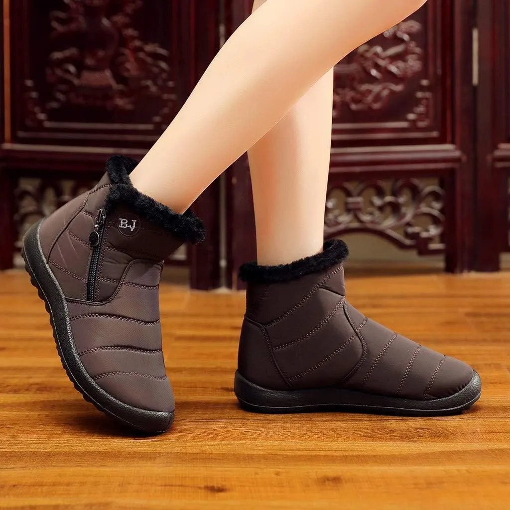Women Snow Boots Waterproof Winter Boots Non Slip Fur Lined Booties Casual Slip on Ankle Boots Comfortable Winter Shoes Trekking Shoes