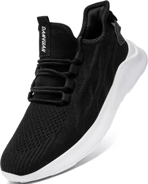 Women Tennis Running Shoes Walking Slip on Summer Gym Workout Athletic Comfortable Sneakers Black