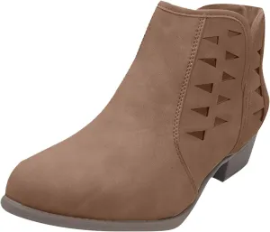 Women's Ankle Boots CasualComfortable Women Ankle Boots Women's Round Toe Suede Stacked Heel Western Ankle Bootie