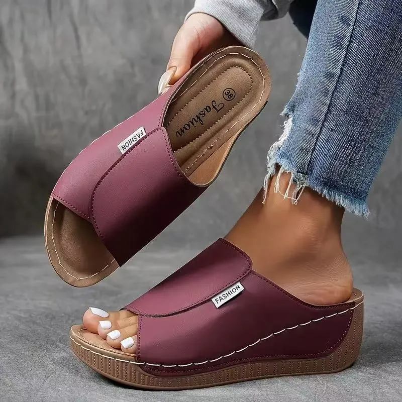 Women's Casual Wedge Slide Sandals