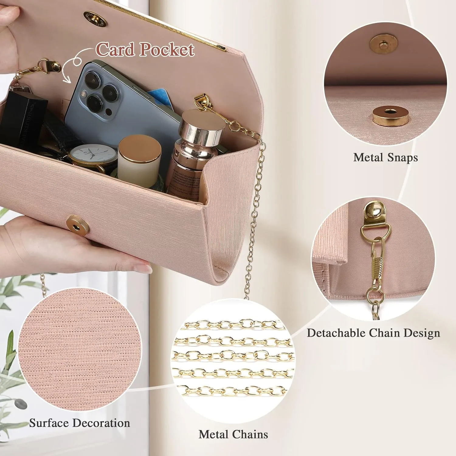 Womens Evening Clutch Bag Elegant Cocktail Bridal Handbag Wedding Party Purse