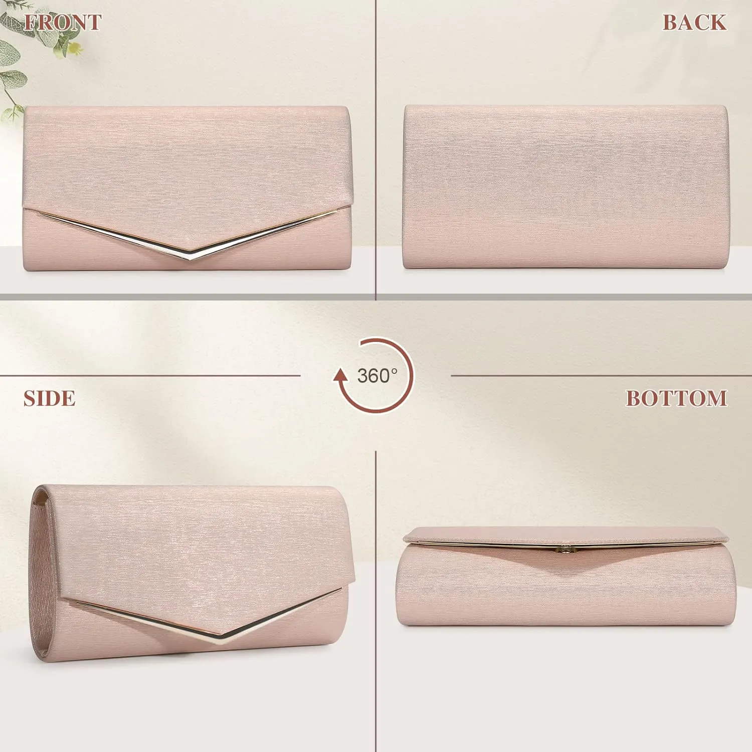 Womens Evening Clutch Bag Elegant Cocktail Bridal Handbag Wedding Party Purse