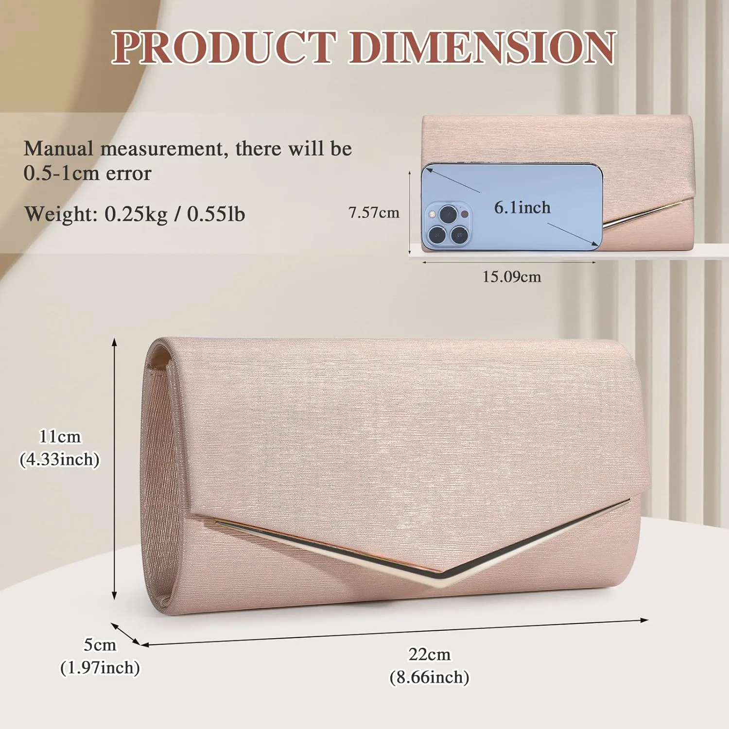 Womens Evening Clutch Bag Elegant Cocktail Bridal Handbag Wedding Party Purse