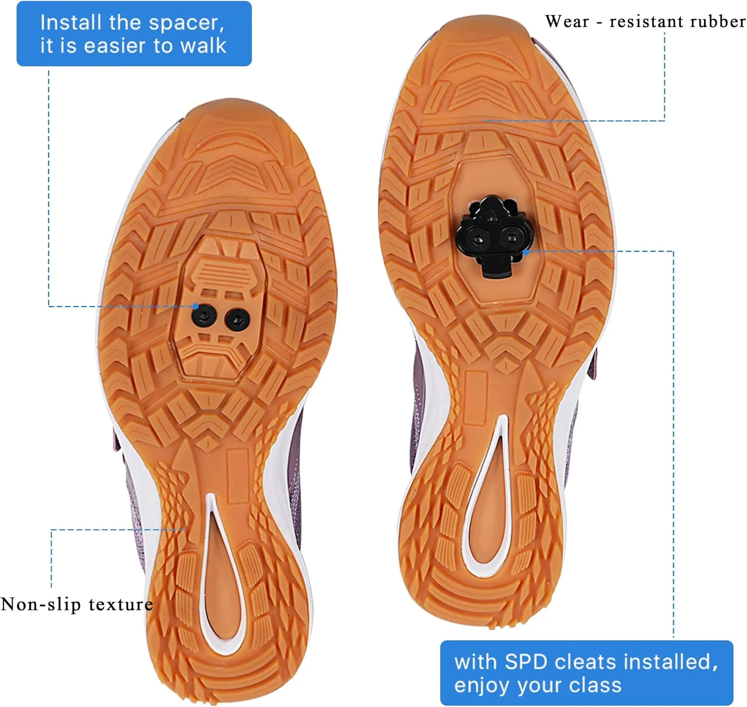 Women's Indoor and Outdoor Cycling Shoes - Comfortable and Breathable - Compatible With SPD Cleats