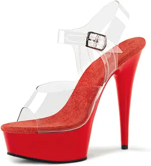 Women's Platform Sandals Ankle Strap 6" High Heels Clear Strap Stilettos Open Toe Sandals Stripper Stage Performance Pole Dancing Nightclub Dress Shoes Plus Size Unisex