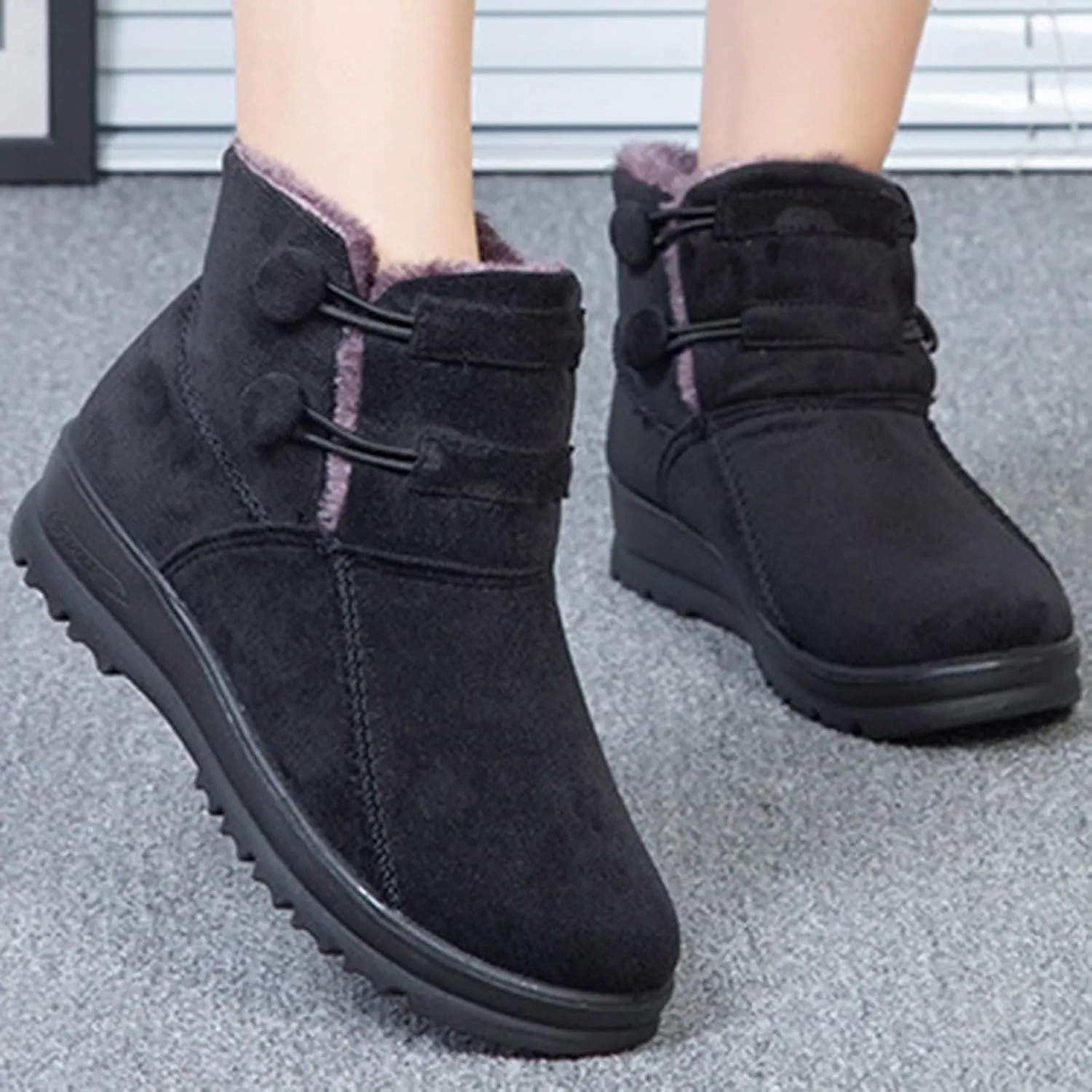 Womens Snow Boots Size 9 Wide Botas Para Mujer De Invierno Confort Waterproof Snow Boots for Women Pink Fur Boots Womens Tennis Shoes for Snow Walking Early Prime of Day Deals