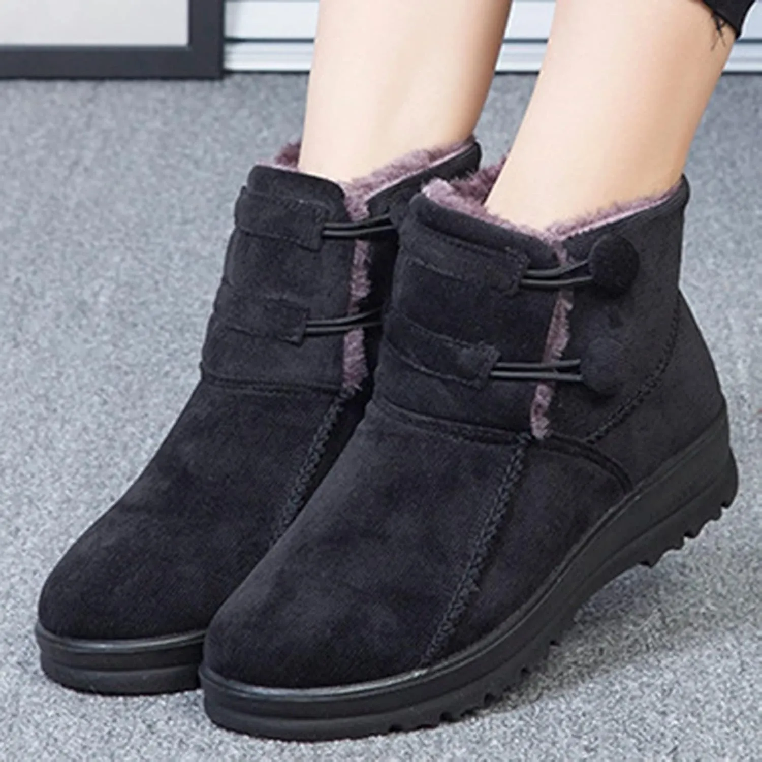 Womens Snow Boots Size 9 Wide Botas Para Mujer De Invierno Confort Waterproof Snow Boots for Women Pink Fur Boots Womens Tennis Shoes for Snow Walking Early Prime of Day Deals