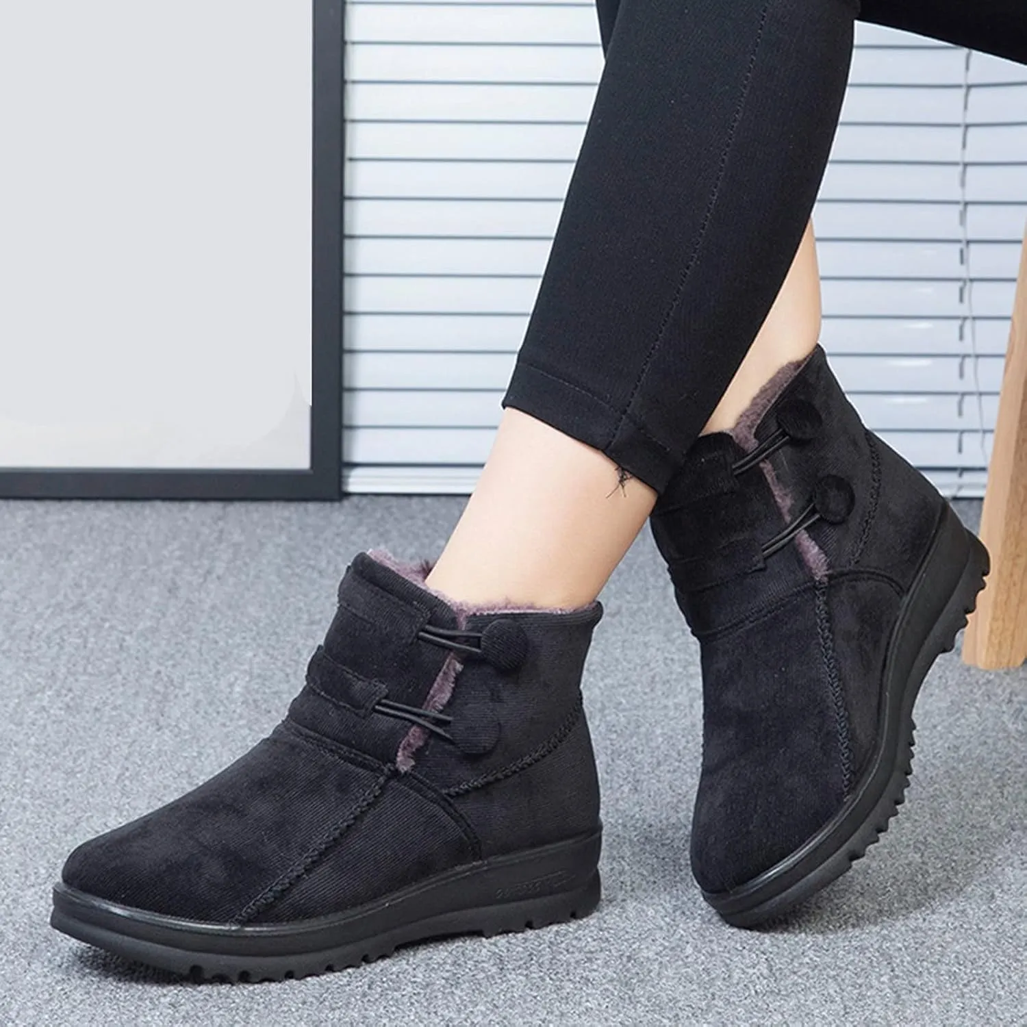 Womens Snow Boots Size 9 Wide Botas Para Mujer De Invierno Confort Waterproof Snow Boots for Women Pink Fur Boots Womens Tennis Shoes for Snow Walking Early Prime of Day Deals