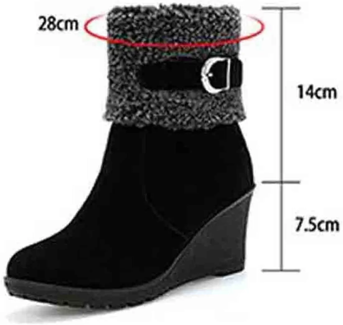 Womens Snow Boots Waterproof Insulated Pull on Womens Winter Boots Wide Womens Wide Width Wide Calf Snow Boots Womens Waterproof Ankle Boots for Walking Womens Winter Ankle Boots Slip on