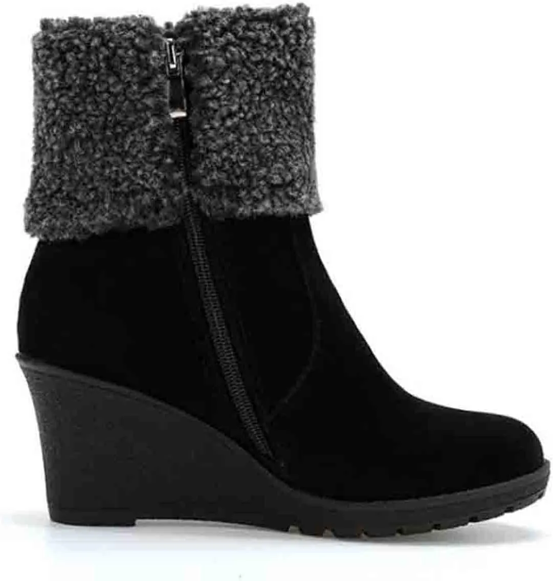 Womens Snow Boots Waterproof Insulated Pull on Womens Winter Boots Wide Womens Wide Width Wide Calf Snow Boots Womens Waterproof Ankle Boots for Walking Womens Winter Ankle Boots Slip on