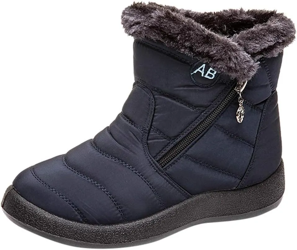 Womens Snow Boots Waterproof Insulated Wide Woman Size 12 Wide Snow Boots Fuzzy Knee High Winter Boots for Women Cute Winter Women Boots Heel Wide Toe Box Women Winter Boot