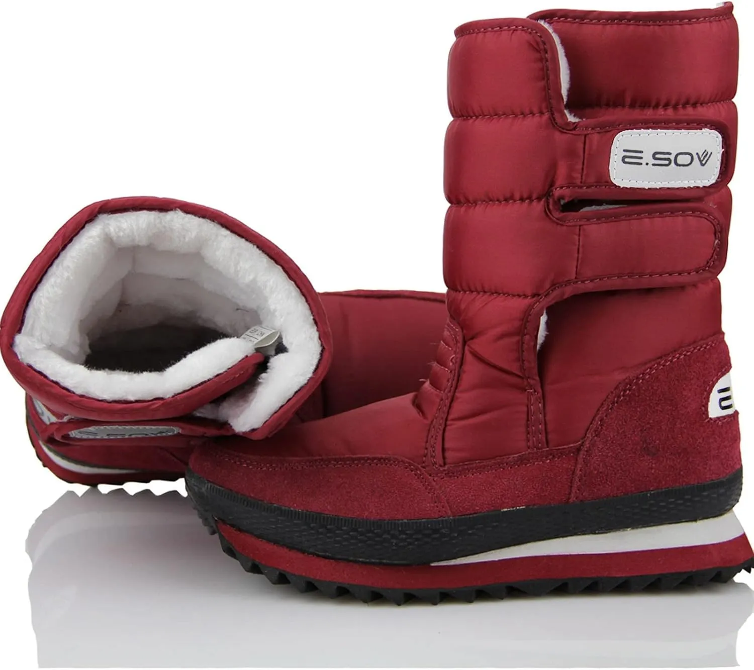 Women's Snow Boots Waterproof Platform Winter Boots Anti-slip Fur Lined Booties Lightweight Slip on Ankle Boots Comfortable Winter Shoes Trekking Shoes