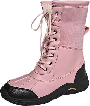 Womens Snow Boots Waterproof Winter Boots Anti-slip Fully Fur Booties Lightweight Slip on Ankle Boots Thickening Winter Shoes Walking Hiking Booties