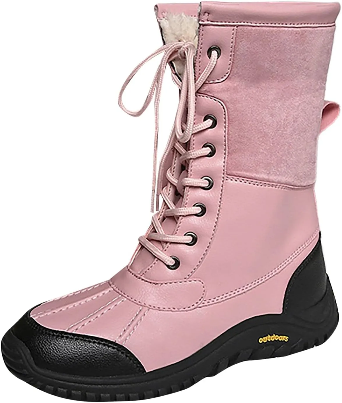 Womens Snow Boots Waterproof Winter Boots Anti-slip Fully Fur Booties Lightweight Slip on Ankle Boots Thickening Winter Shoes Walking Hiking Booties