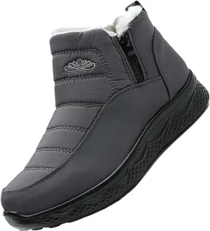 Women's Snow Boots with Heels Waterproof Slip On Boots Ladies Womens Warm Fur Lined Barefoot Shoes Grounded Footwear Hiking Rain Boots Women Mens Snow Booties