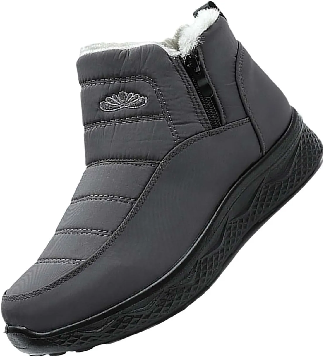 Women's Snow Boots with Heels Waterproof Slip On Boots Ladies Womens Warm Fur Lined Barefoot Shoes Grounded Footwear Hiking Rain Boots Women Mens Snow Booties
