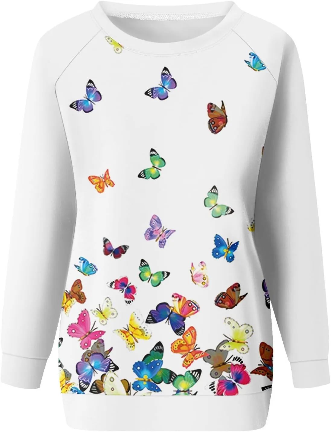 Women's Sweatshirt Long Sleeve Floral Print Loose Fit Tops Crewneck Casual Basics Clothing Clothes