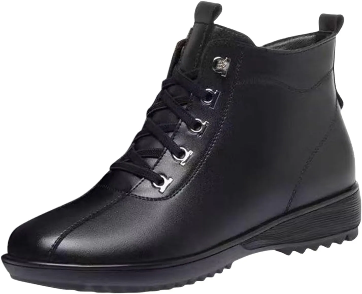 Womens Waterproof Hiking Boots Outdoor Plush Lined Winter Boots for Women Ankle Boots Snow Boots with Side Zipper