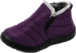 Womens Waterproof Winter Boots Wide Width Womens Snow Boots Size 12 Women's Winter Fur Boots Size 12 Wide Width Outdoor Boots Women Warm Botas Largas De Mujer Para OtoO-Invierno