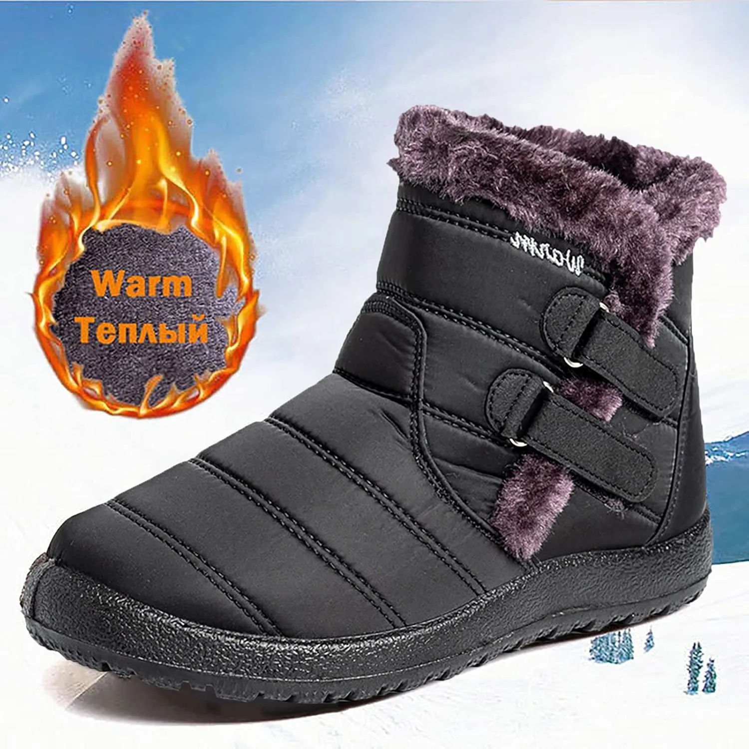 Women's Wide Width Go Snow Boots Womens Boots Winter Waterproof Tall Women's Snow Boots Size 12 Waterproof Comfortable Walking Boots Women Botas Con Casquillo Y Contra El Agua Para Mujer De Trabajo