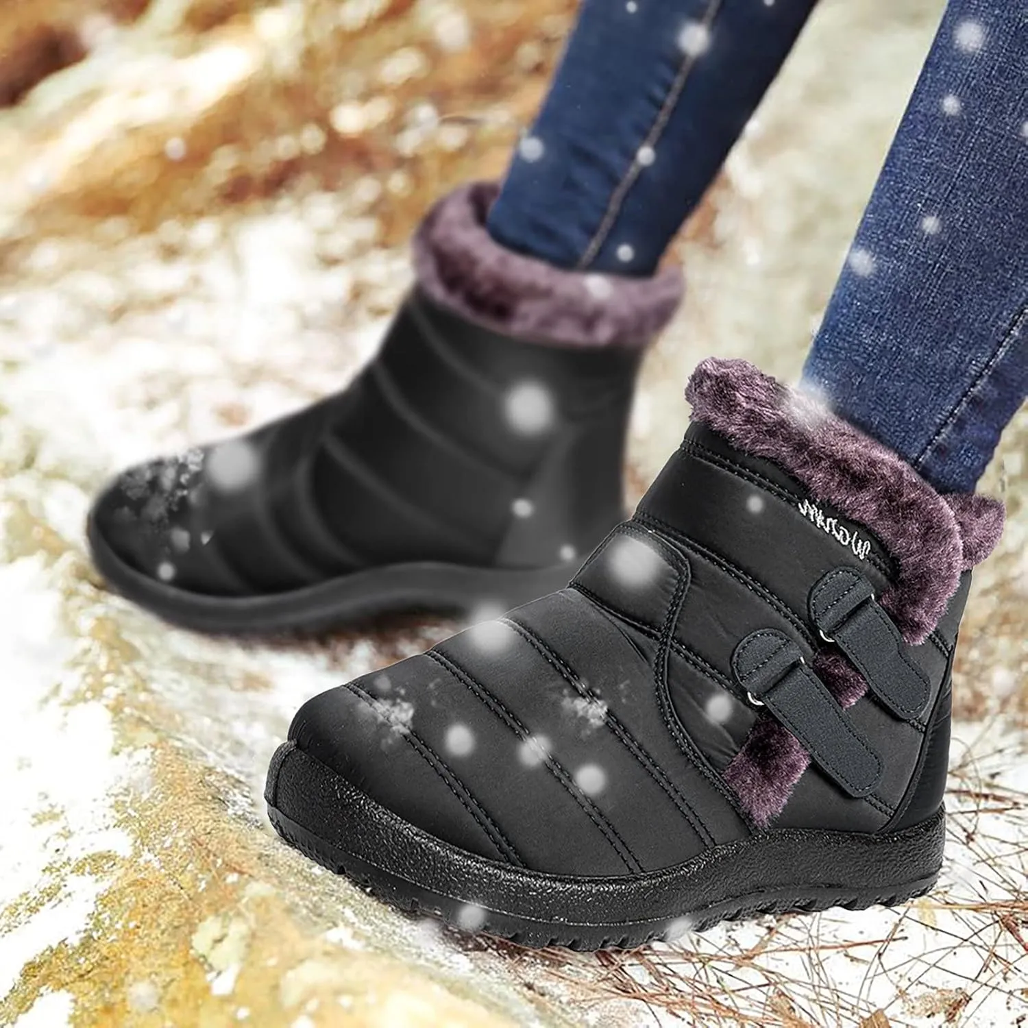 Women's Wide Width Go Snow Boots Womens Boots Winter Waterproof Tall Women's Snow Boots Size 12 Waterproof Comfortable Walking Boots Women Botas Con Casquillo Y Contra El Agua Para Mujer De Trabajo