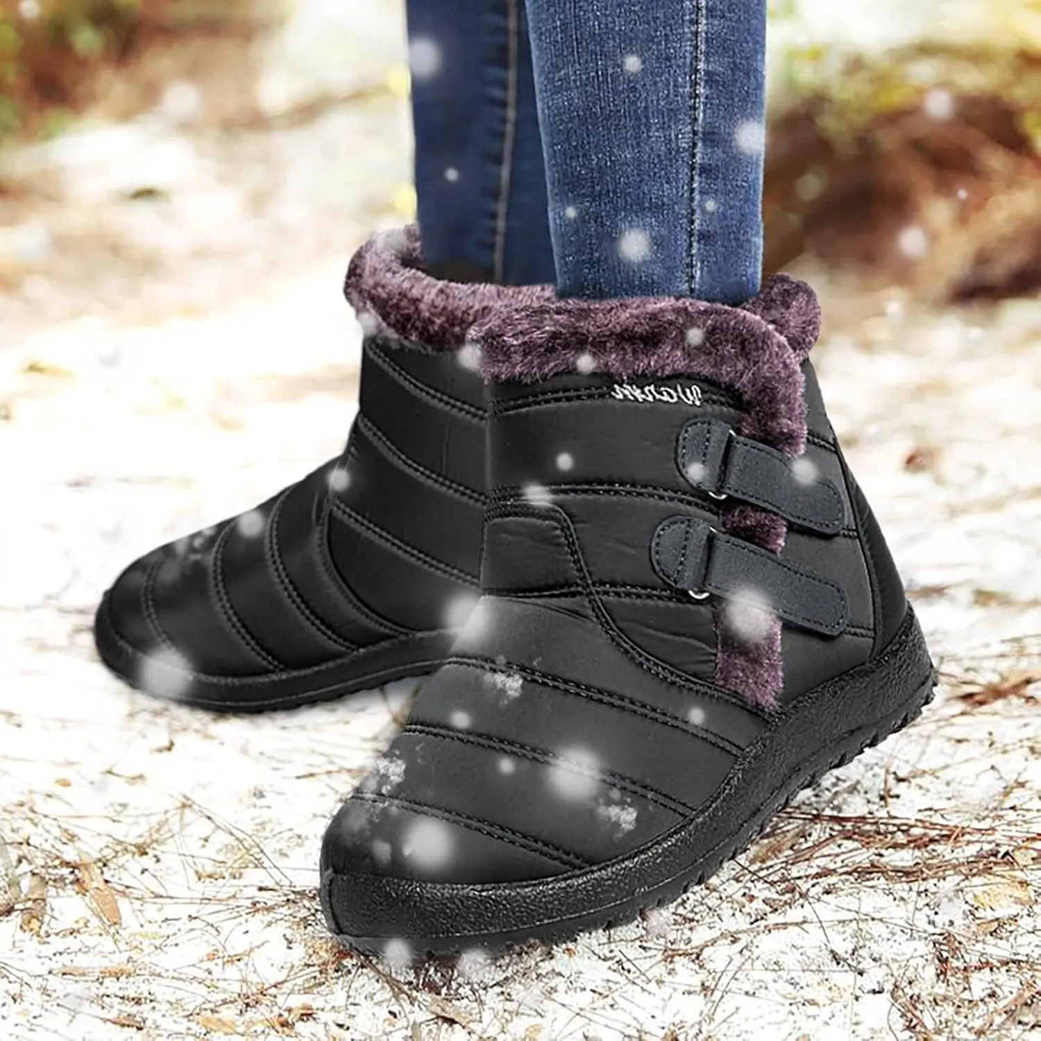 Women's Wide Width Go Snow Boots Womens Boots Winter Waterproof Tall Women's Snow Boots Size 12 Waterproof Comfortable Walking Boots Women Botas Con Casquillo Y Contra El Agua Para Mujer De Trabajo