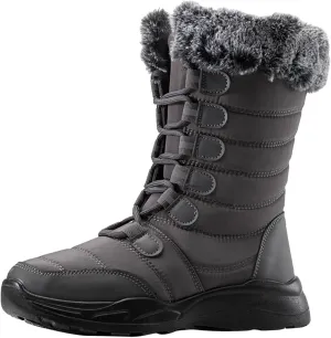 Women's Winter Boots Waterproof Tall Women's Winter Boots Waterproof Non Slip All Black Boots for Winter Snowboots Womens Extra Wide Width Winter Boots