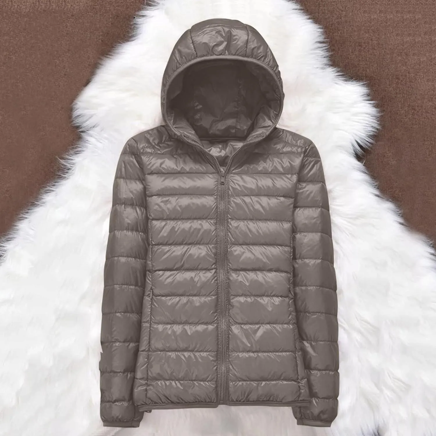 Women's Winter Puffer Coat Warm Lightweight Down Jacket with Hood Water-Resistant Ski Coat Full Zip Outwear Jackets Coat