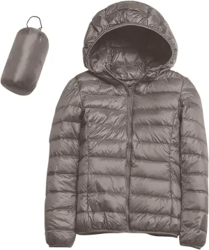 Women's Winter Puffer Coat Warm Lightweight Down Jacket with Hood Water-Resistant Ski Coat Full Zip Outwear Jackets Coat