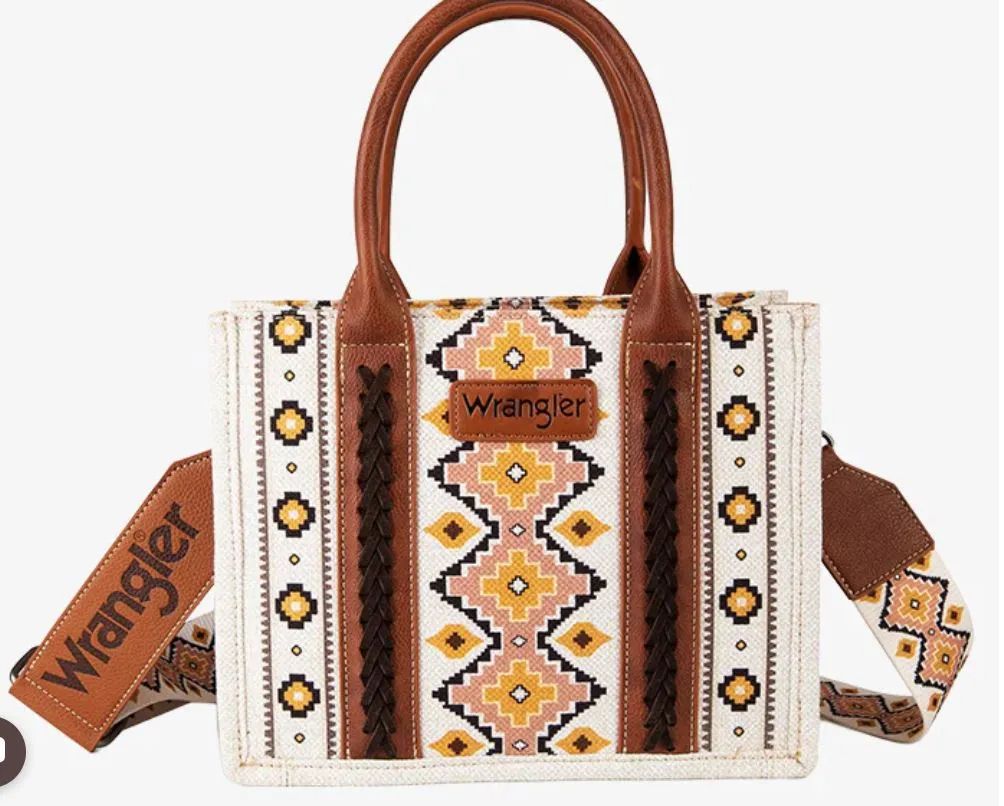 Wrangler Southwestern Small Canvas Tote - Coffee