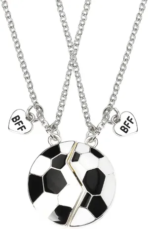 Xiyantiji Football Friendship Necklaces for 2 Best Friends Birthday Graduation Christmas Gifts forTeens Matching BFF Necklace Sport Soccer Themed Gifts for Boys Girls