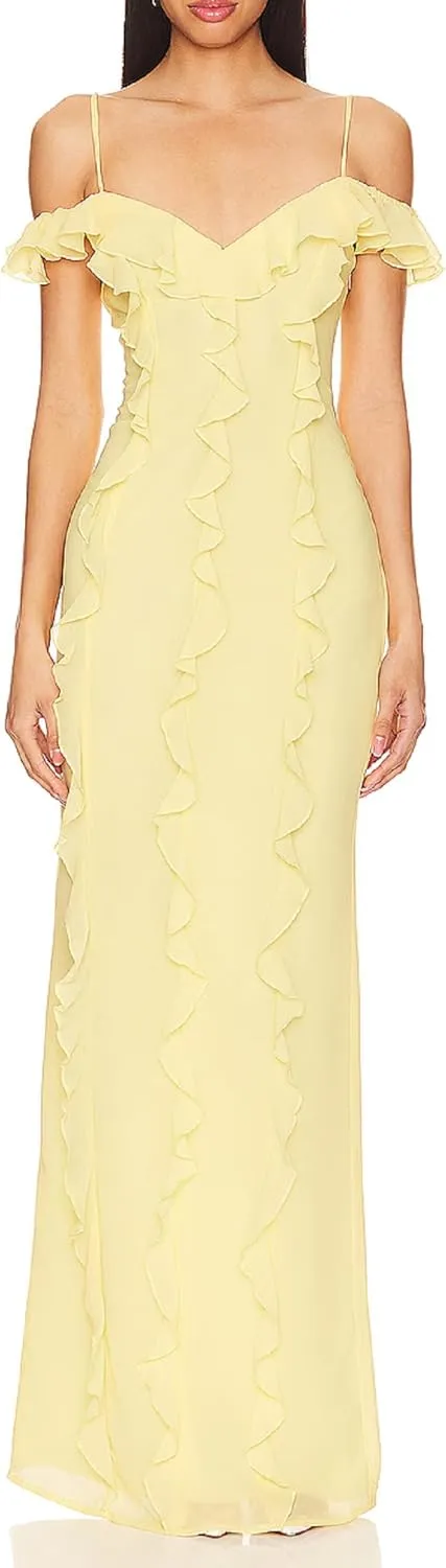 Y2k Boho Maxi Dress Floral Sheer Tiered Ruffle Cami Long Dress Summer Smocked Beach Flowy Sundress