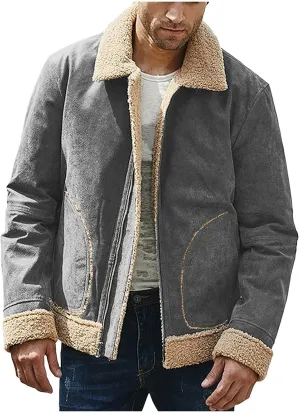 Ymosrh Men's Casual Jackets Lightweight Windproof Bomber Jacket Full Zip Winter Warm Coats Outwear Sport, M-5XL