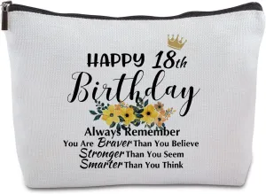 Zipper Cosmetic Travel Bag - 18th Birthday Gift for Her
