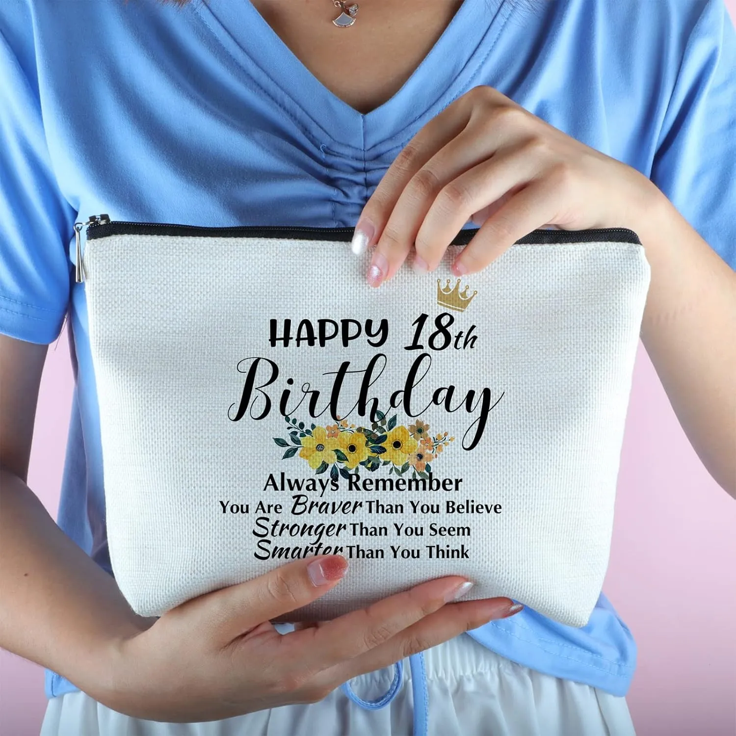 Zipper Cosmetic Travel Bag - 18th Birthday Gift for Her