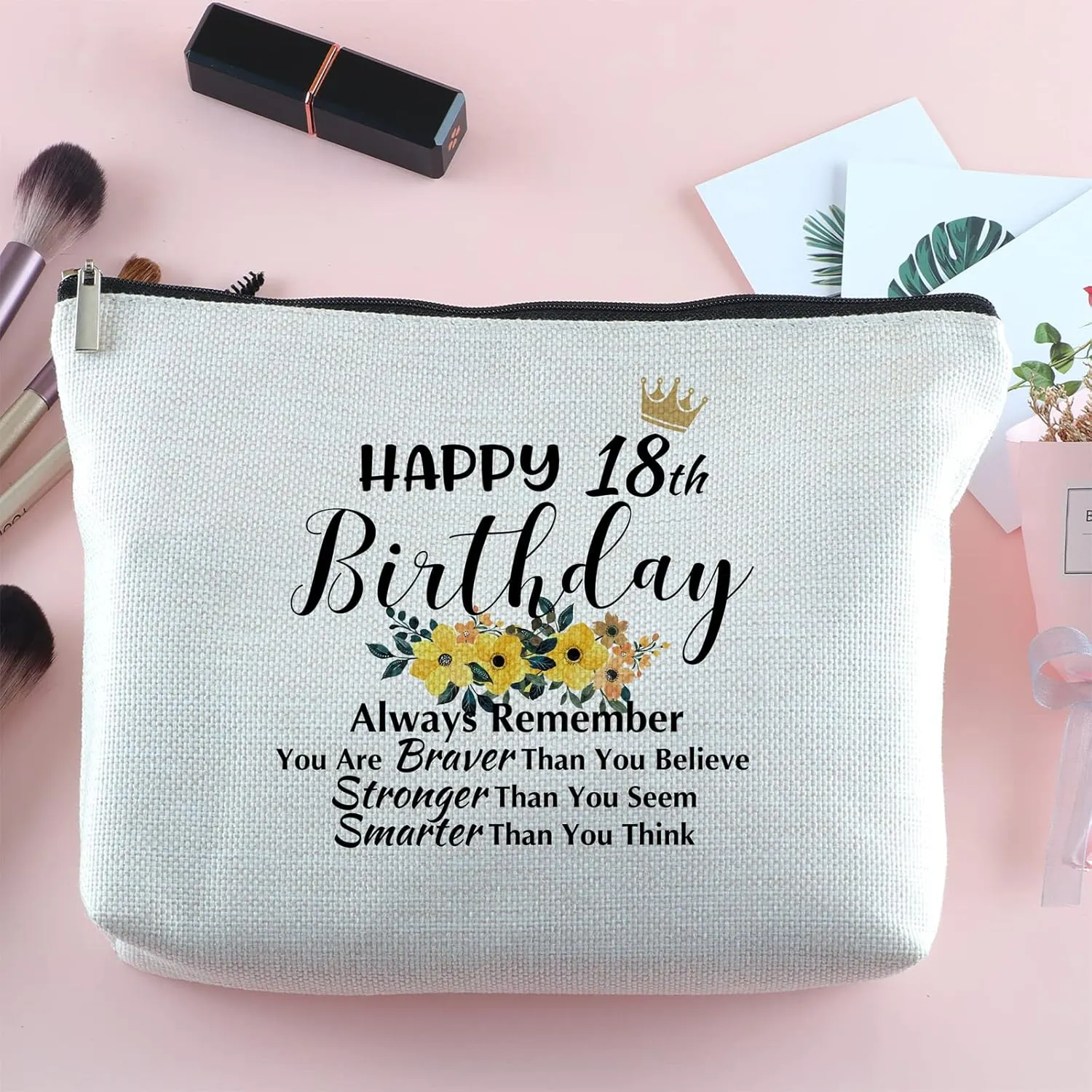 Zipper Cosmetic Travel Bag - 18th Birthday Gift for Her